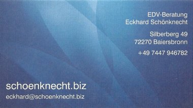 [... Visitenkarte von Eckhard Schönknecht ...]